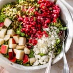 Shaved Brussels Sprouts Salad with Pears, Pomegranate and Pepitas