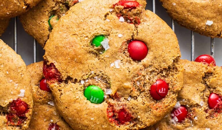 Flourless M&M Cookies for Santa