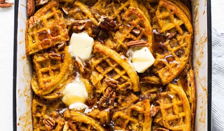 Pumpkin Waffle Casserole