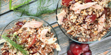 Chicken Quinoa Salad with Grapes, Fennel, and Honey Dijon Dressing