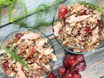 Chicken Quinoa Salad with Grapes, Fennel, and Honey Dijon Dressing