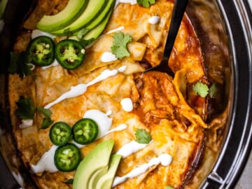 Slow Cooker Chicken Enchilada casserole