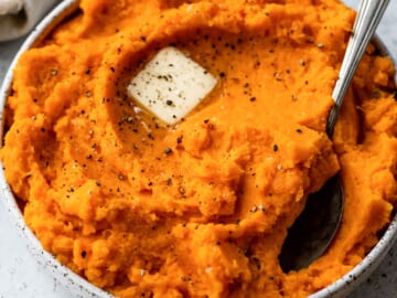 Mashed sweet potatoes