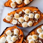 Twice Baked Sweet Potatoes with Marshmallows