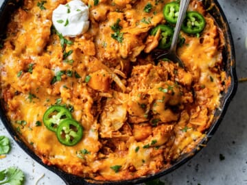 Leftover Turkey Enchiladas Skillet