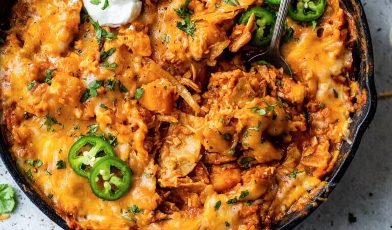 Leftover Turkey Enchiladas Skillet