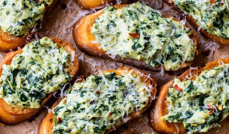 Spinach-Artichoke Crostini