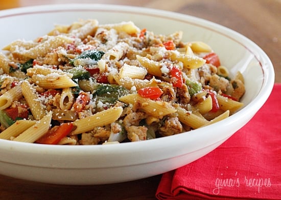 Escarole Pasta with Sausage and Peppers