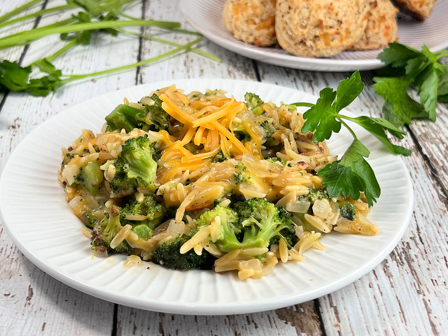 One Pot Cheesy Broccoli Orzo