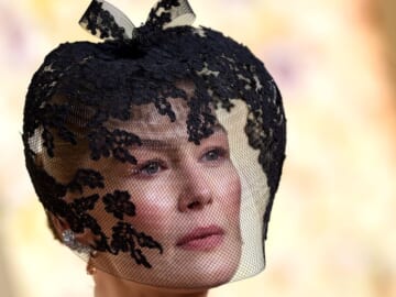 The Real Reason Behind Rosamund Pike’s Veil on the Golden Globes Red Carpet