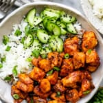 Air Fryer Gochujang Salmon Rice Bowl