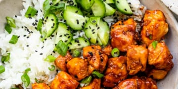 Air Fryer Gochujang Salmon Rice Bowl