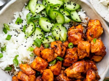 Air Fryer Gochujang Salmon Rice Bowl