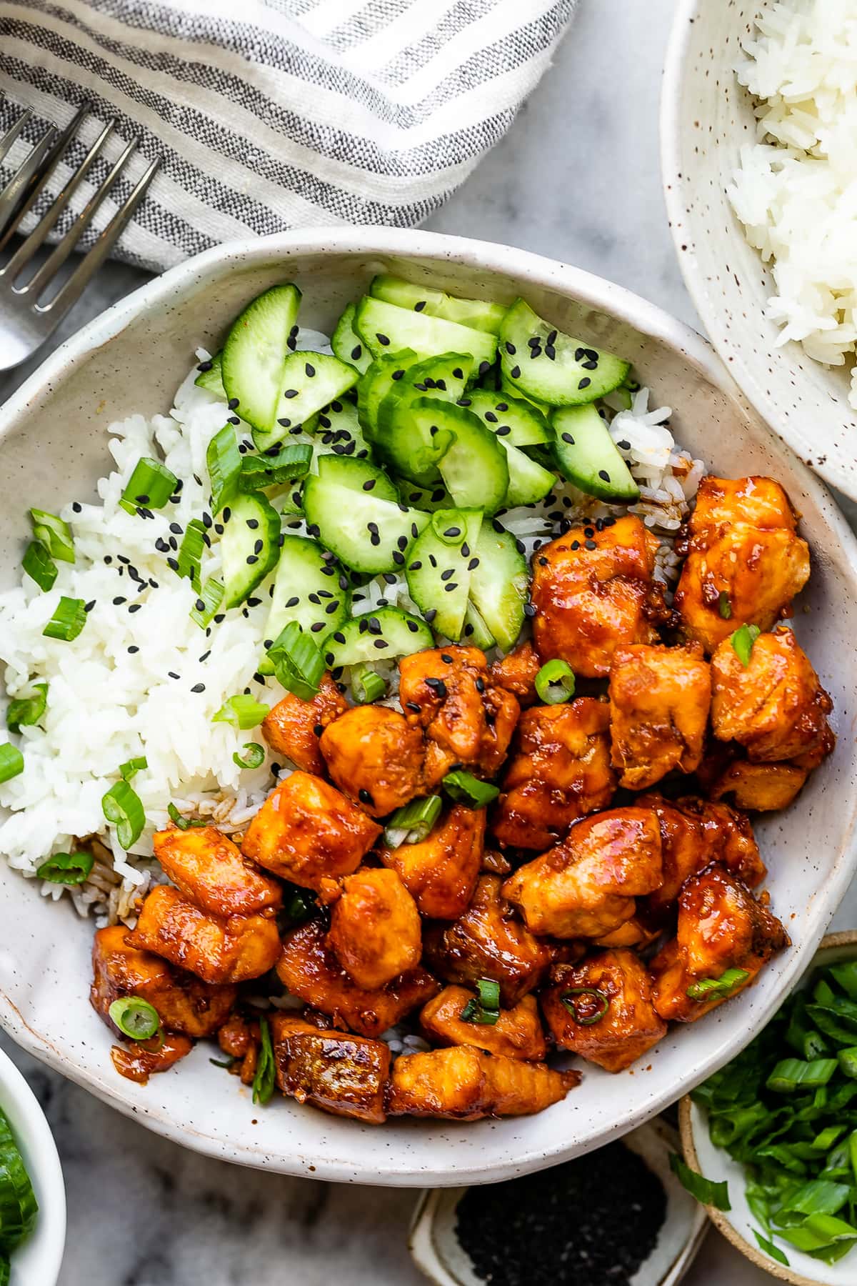 Air Fryer Gochujang Salmon Rice Bowl