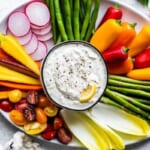 Veggie tray with dip