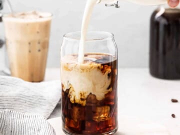 A glass of vanilla sweet cream cold brew.