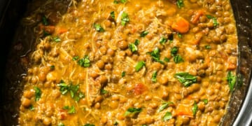 Slow Cooker Chicken and Lentil Soup