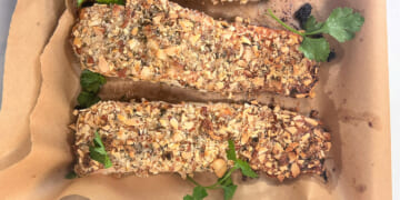 Almond Crusted Honey Dijon Salmon