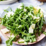 plated arugula salad