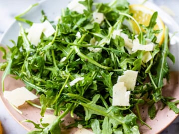 plated arugula salad