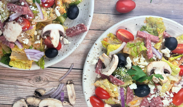 Chopped Italian Salad with Sweet Red Pepper Vinaigrette