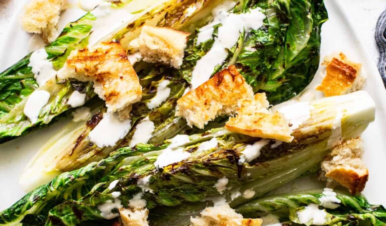 Grilled Caesar Salad with Grilled Croutons