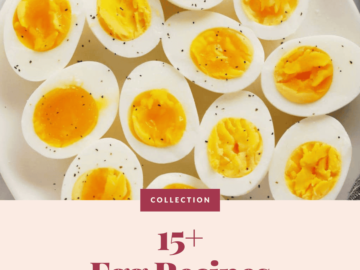 A collection of over 15 healthy egg recipes presented on a plate, suggesting they are superior to takeout options.